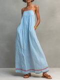 Vestido Maxi de Rayas con Tirantes