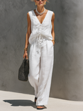 Conjunto Dos Piezas Blanco de Pantalón Ancho