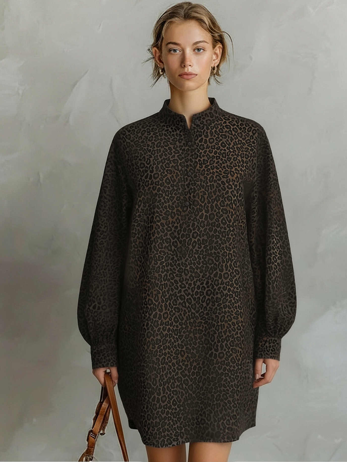 Vestido Estampado Animal Print Caramelo