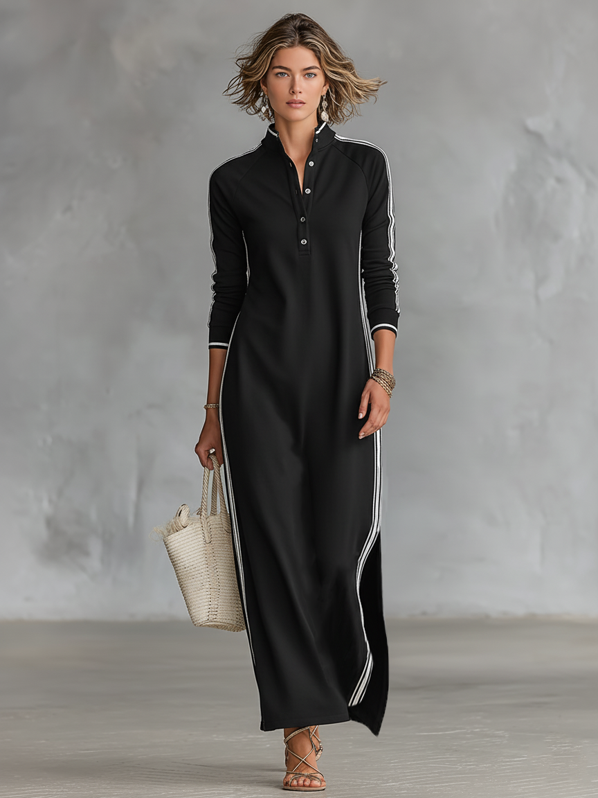 Vestido Camisero Maxi Negro