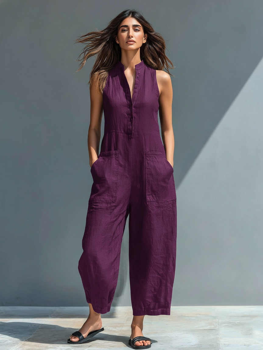 Mono Negro Elegante de Pierna Ancha — Morado