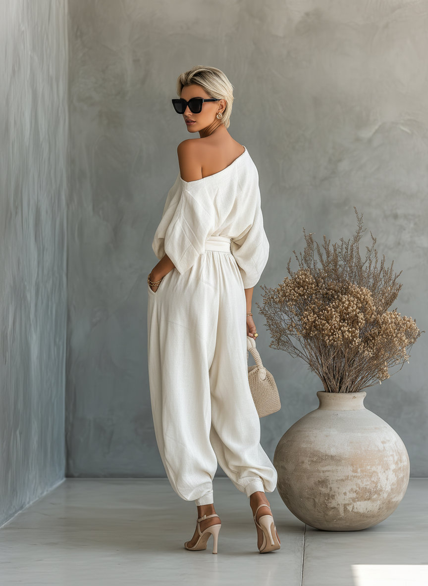 Conjunto Oversize Blanco Roto