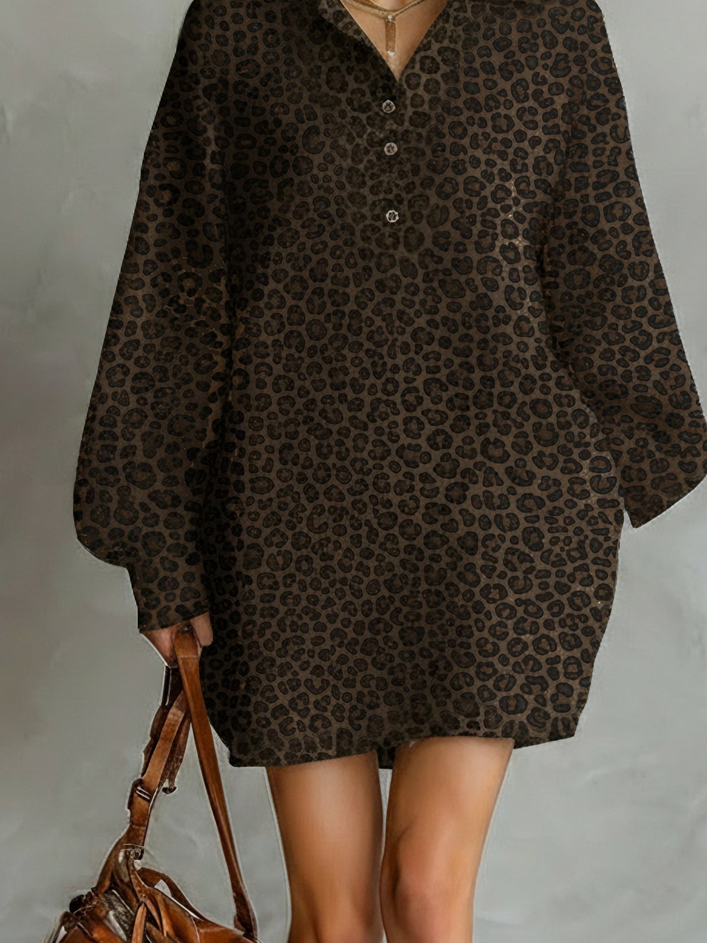 Vestido Estampado Animal Print Caramelo