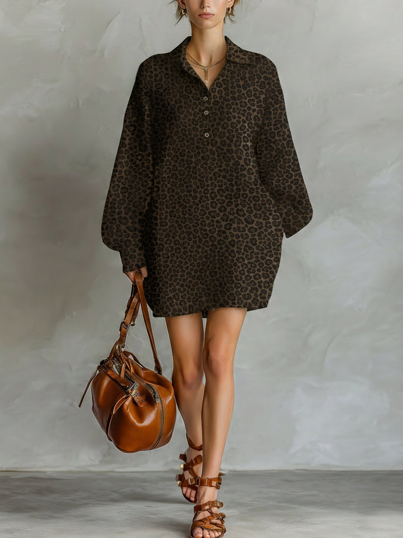 Vestido Estampado Animal Print Caramelo