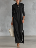 Vestido Camisero Maxi Negro