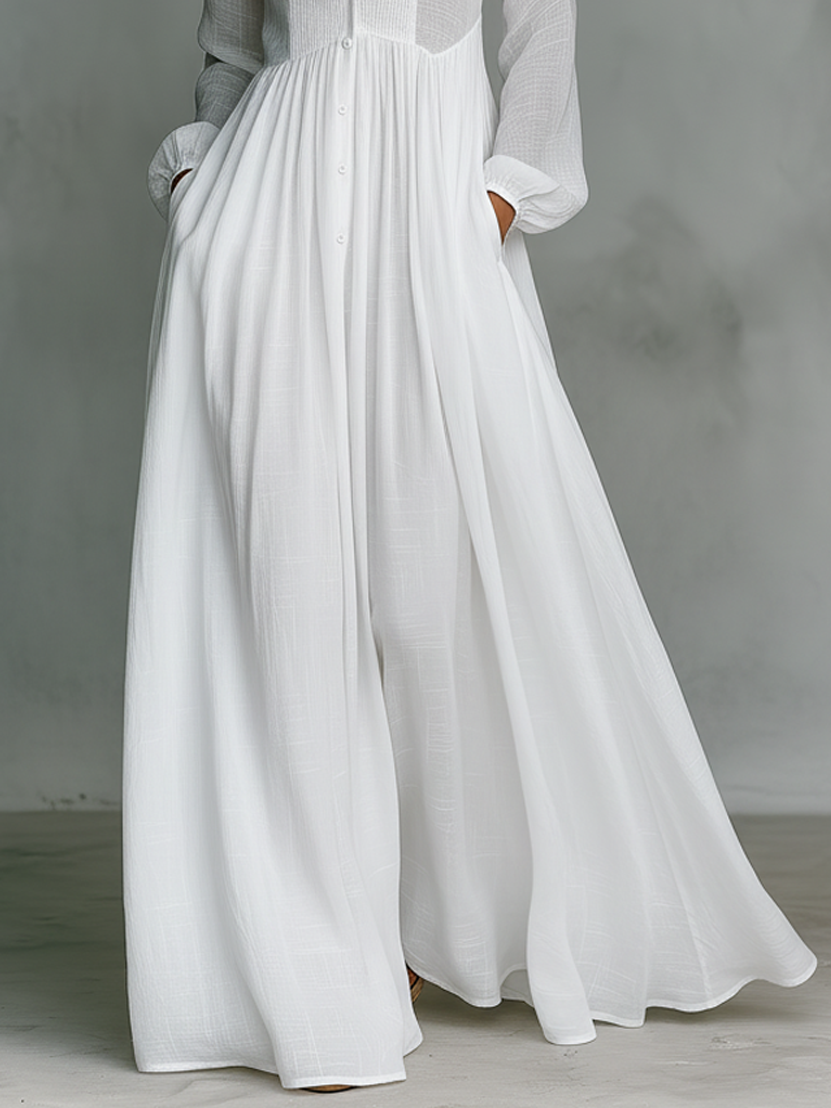Vestido Camisero Maxi Blanco