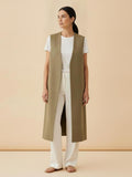 Conjunto con Chaleco Largo Caqui